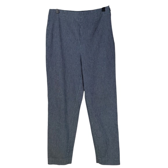 Talbots Pants - Talbots Vintage Women High Rise Zip Pinstripe Stretch Straight‎ Leg Pants Size 6